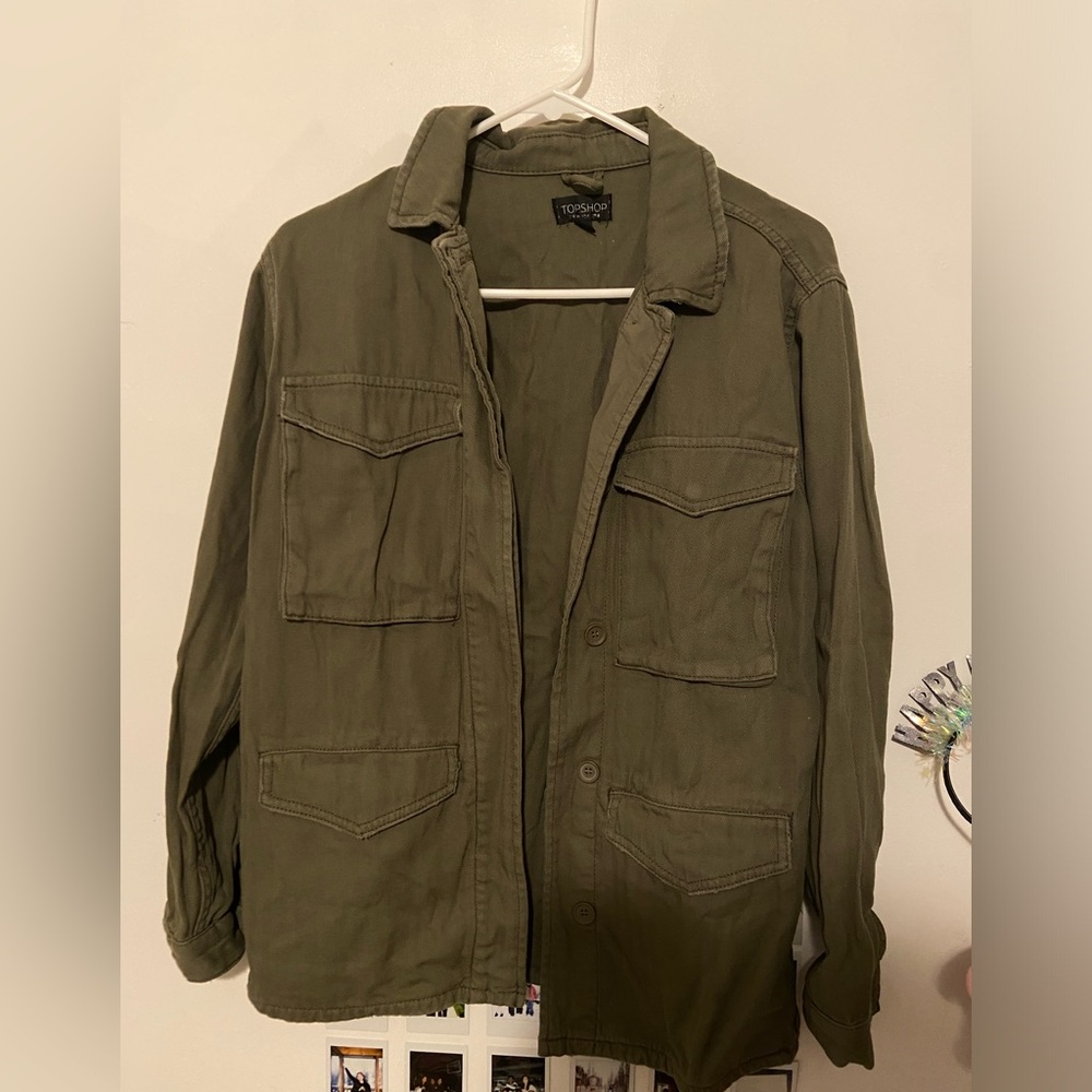 Topshop military green jacket